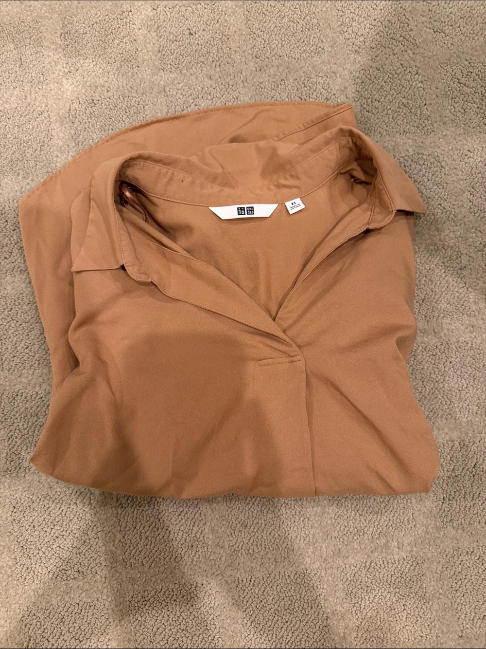 UNIQLO Women's Rust Tan Button-Down Shirt